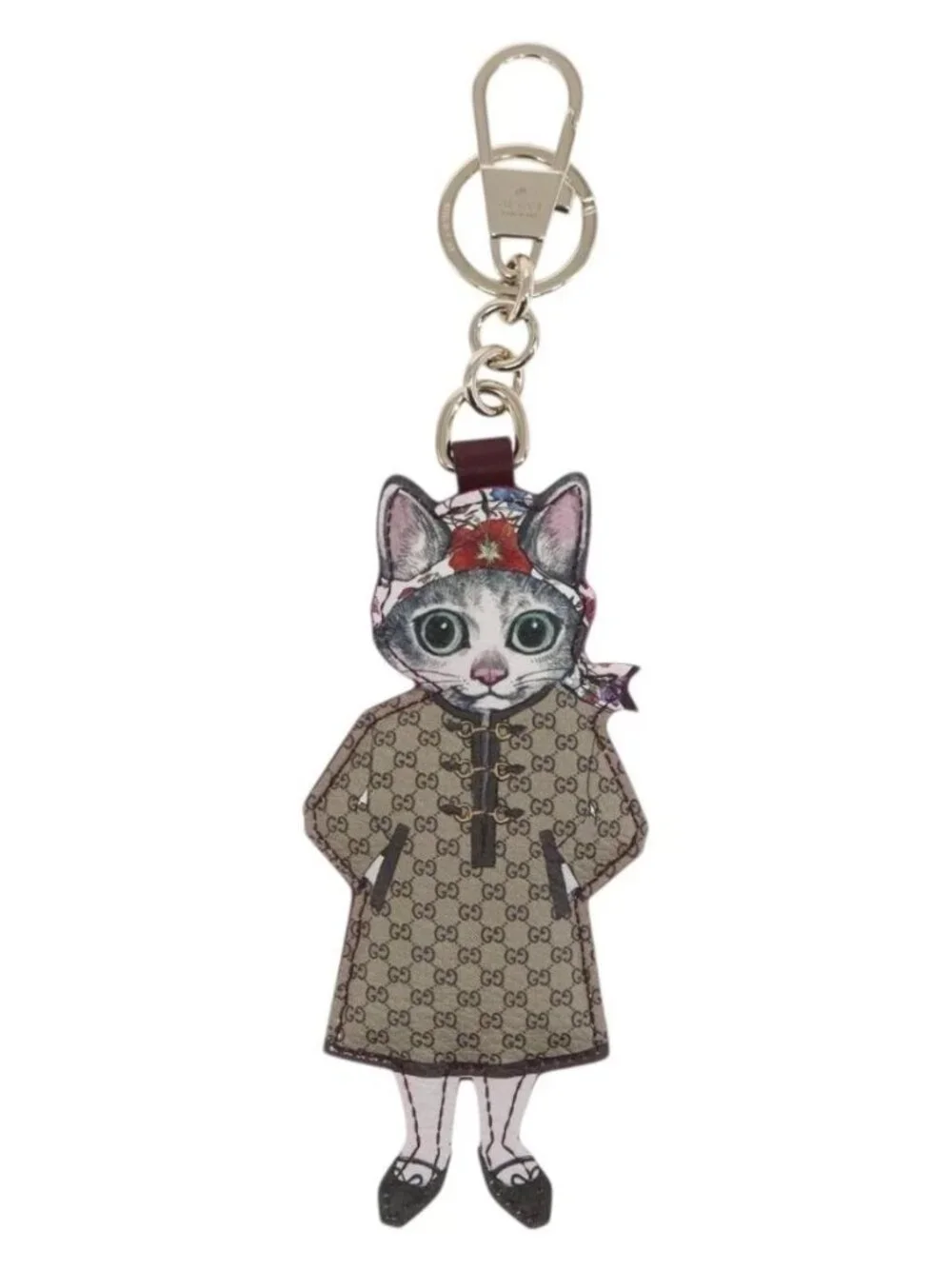 GUCCI GG Supreme Japan limited edition Yuko Higuchi Cat BO Charm Beige 171170SAM